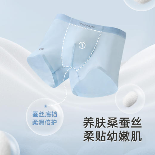 英氏男女童平角内裤 无痕桑蚕丝 （3条装100-170码） 商品图2