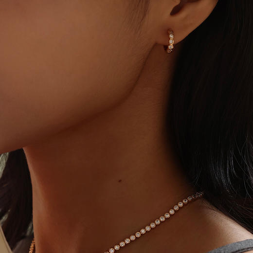 【万妮达同款】Lagomist拿铁系列 | 金/银砂糖网球耳圈 商品图6