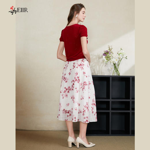 司歌提花雪纺碎花伞裙半裙C911094X 商品图3