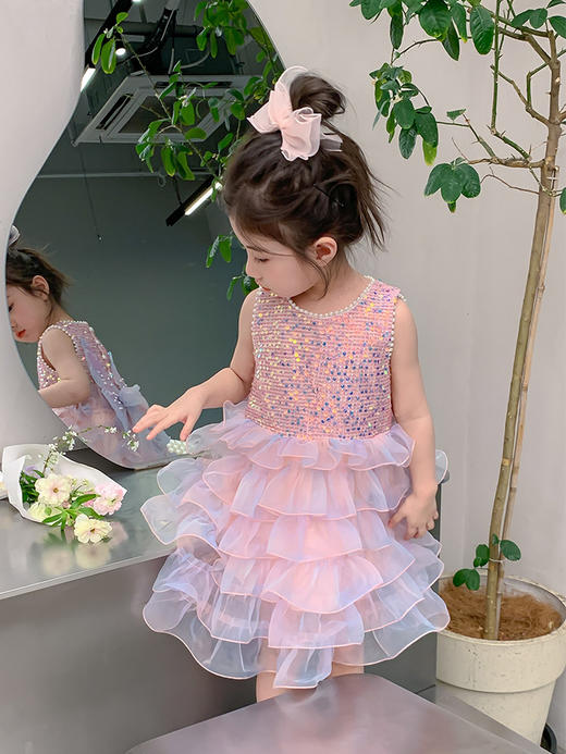 【YW】无忧购儿童装小蝴蝶公主亮片纱裙蓬蓬裙X7002（截单后7天发货) 商品图1