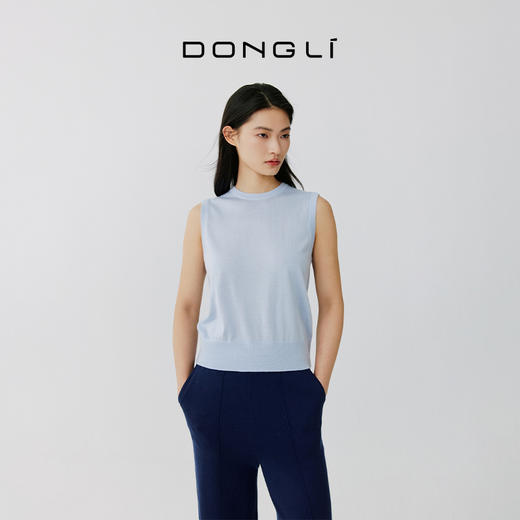 东黎 • 岛屿假日—云端芭蕾 桑蚕丝山羊绒女士春夏女士精纺背心 5149 商品图2