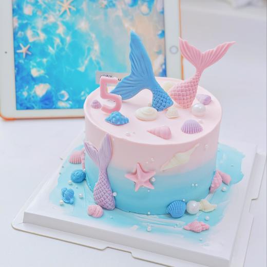 蓝粉色海洋主题鱼尾蛋糕 商品图6