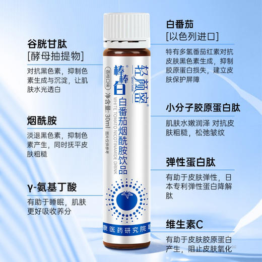 【买2送1 买3送2】轻颜密棒棒白白番茄烟酰胺饮品 10年美白研发大厂 三重阻黑 光滑透白  商品图2