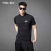 PINLI品立2025夏季新款商务休闲短袖POLO衫贴布绣翻领修身男上衣BG252112080 商品缩略图0