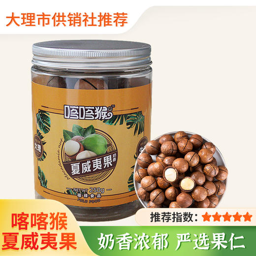 【喀喀猴】夏威夷果奶香味薄壳250g罐装 健康休闲特大坚果零食干果批发 商品图0