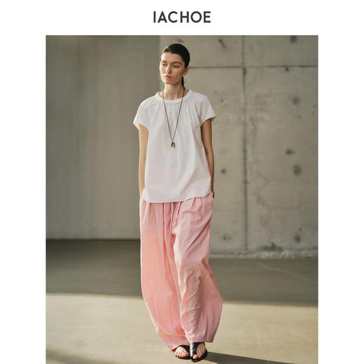 棉仓3621504025-IACHOE后背小V领短袖衬衫 商品图4