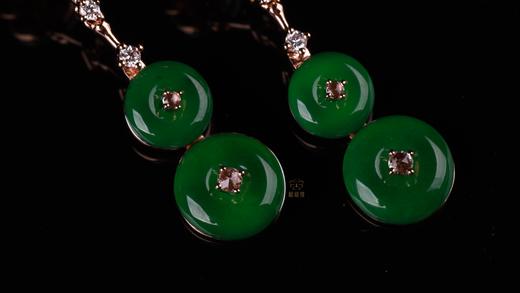 【事事圆满】满绿翡翠耳坠小EZ12504017W 商品图5