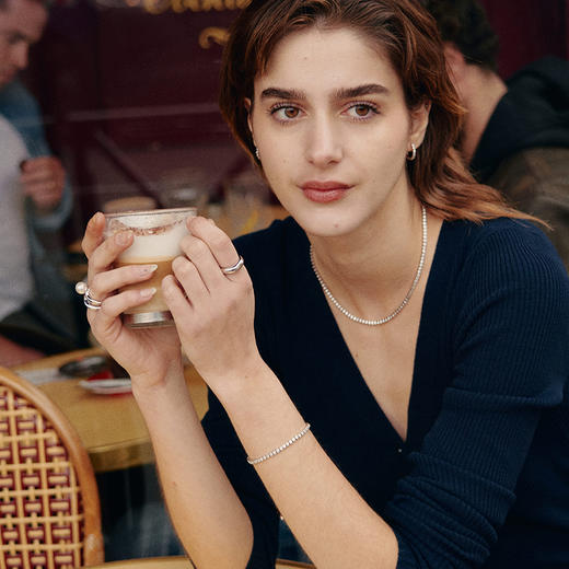 【王栎鑫&翟潇闻&王以纶&万妮达同款】Lagomist拿铁系列 | 金/银砂糖网球项链 商品图2