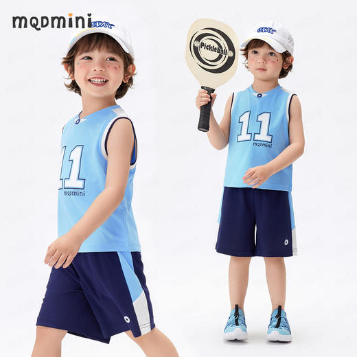【网眼速干 两件套】【90-140】【MQDmini】男童薄款运动背心套装 商品图1