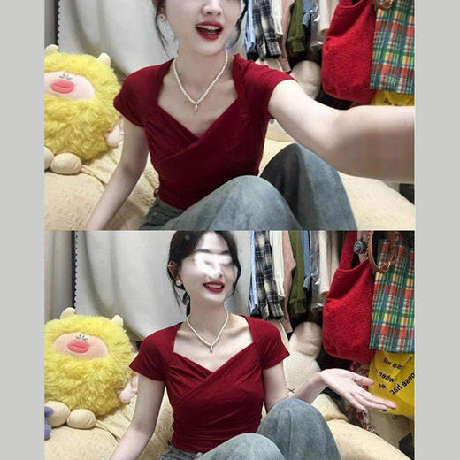 裁缝学苑AS496法式V领短袖T恤纸样修身显瘦上衣样板图纸 商品图5