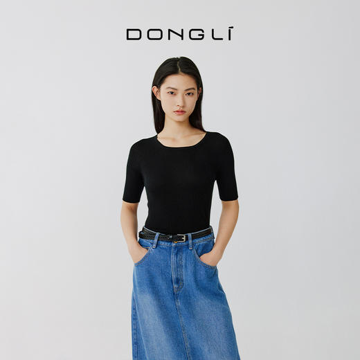 东黎 • 岛屿假日-万能公式 桑蚕丝山羊绒全成型圆领半袖 4549 商品图8