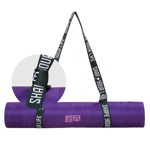 趁早有态度语录麂皮绒瑜伽垫专业天然橡胶防滑减震便携健身垫地垫 商品图3