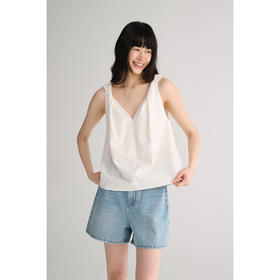 MAISON CECILE 两色/法式极简设计感V领宽松无袖扭结背心