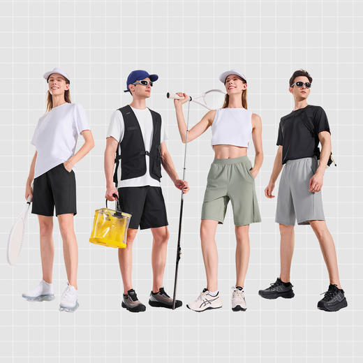 【高效吸湿速干 吸汗快 蒸发快 】素湃暴冰速干短裤BS3547  寒水石原纱凉感降温 立体多微孔 强化透气 商品图6