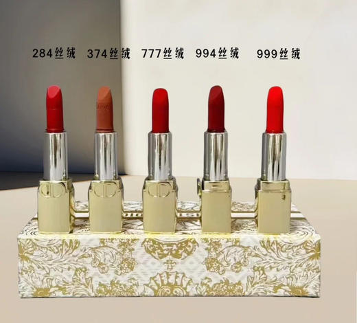 预售5-7天！迪奥金管口红小样五件套/24年圣诞款 丝绒999，丝绒374，994，丝绒777，哑光284 商品图1