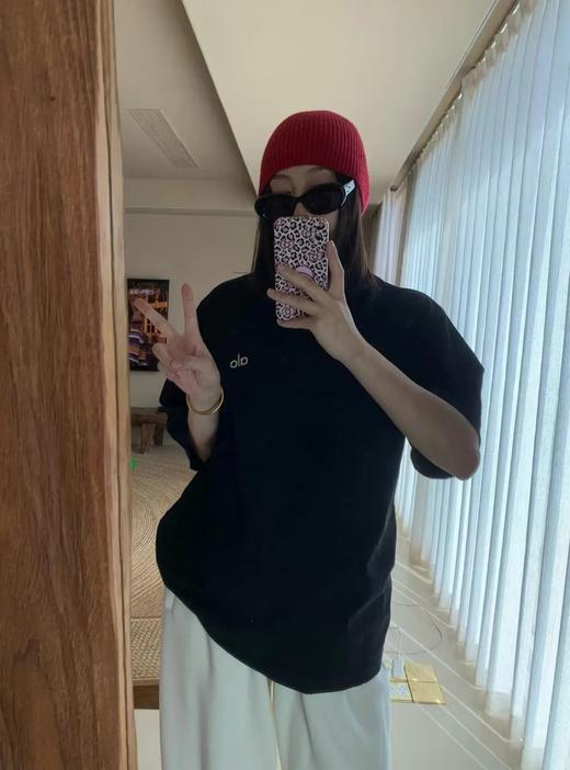 alo yoga印花logo户外运动休闲25ss圆领纯色纯棉短袖T恤 商品图2