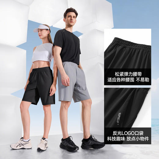 【高效吸湿速干 吸汗快 蒸发快 】素湃暴冰速干短裤BS3547  寒水石原纱凉感降温 立体多微孔 强化透气 商品图5