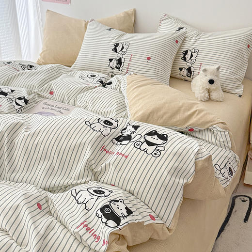 自然醒居家全棉ins风床上四件套北欧纯棉100简约床品男床单人被套床笠宿舍三件套NH150 商品图3