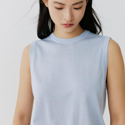 东黎 • 岛屿假日—云端芭蕾 桑蚕丝山羊绒女士春夏女士精纺背心 5149 商品图5