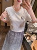 张心子【初夏生花】烫钻项链短袖T恤 U2504089 商品缩略图4