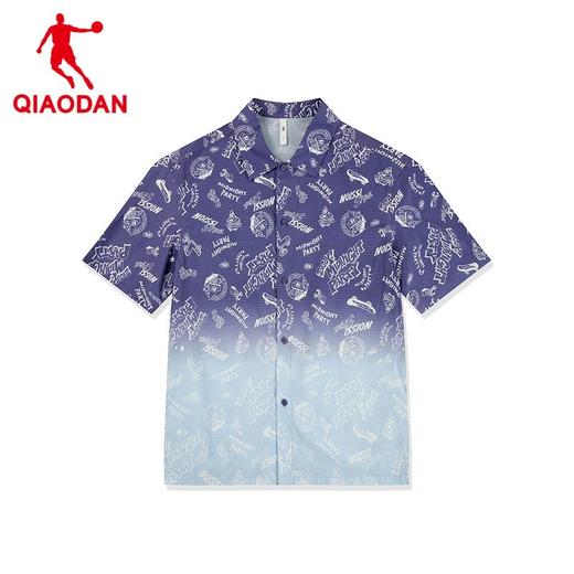 乔丹夏季新款满印潮流短袖衬衫男士QDLST3252604 商品图0