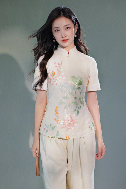 逸红颜明月优选#天然棉麻裤「松弛裤」原生棉麻显瘦叠褶，保留夏日的每一份松弛感 商品图9