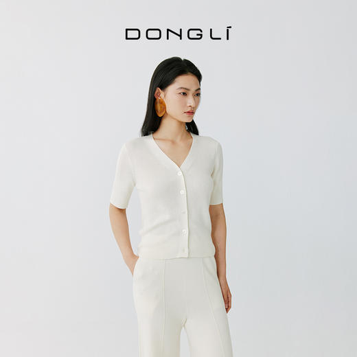 东黎 • 岛屿假日—纤羽 桑蚕丝山羊绒女士春夏开衫V领 2039 商品图2