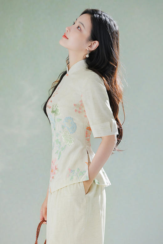 逸红颜明月优选#天然棉麻裤「松弛裤」原生棉麻显瘦叠褶，保留夏日的每一份松弛感 商品图12