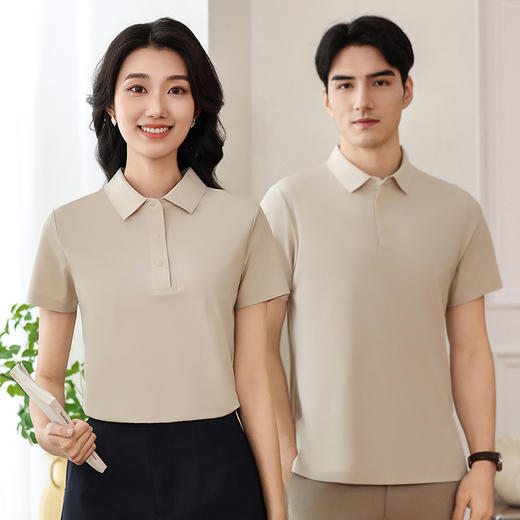 男女同款商务高端飞乐条防晒锦纶无痕170g40D翻领polo衫短袖 商品图3