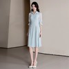 IWY/网纱拼接蓝色衬衫连衣裙轻职业装高端精致工作服女夏季Q1366 商品缩略图1