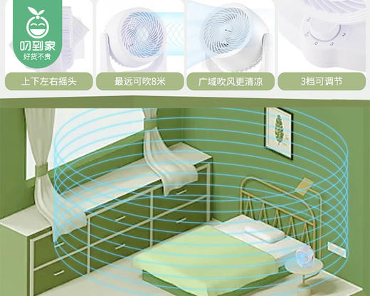 啦啦盯桌面台式不摇头循环风扇（白色）/1件补单专用 商品图1