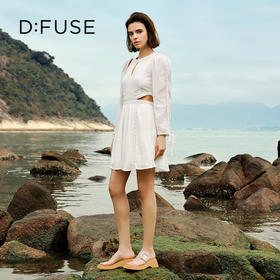 Dfuse迪芙斯2025夏季新款木纹拖鞋耀眼钻扣仙女风坡跟凉拖DFD2110001