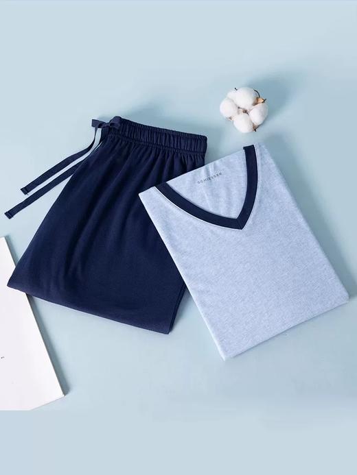 【纯棉V领】SCHIESSSER德国舒雅男士V领时尚家居套装39/24671H 商品图2