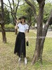 G08948#压褶网纱半裙 商品缩略图0