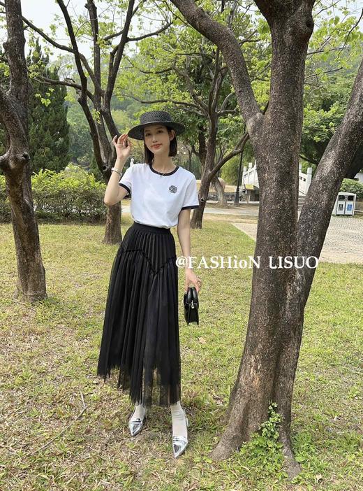 G08948#压褶网纱半裙 商品图0