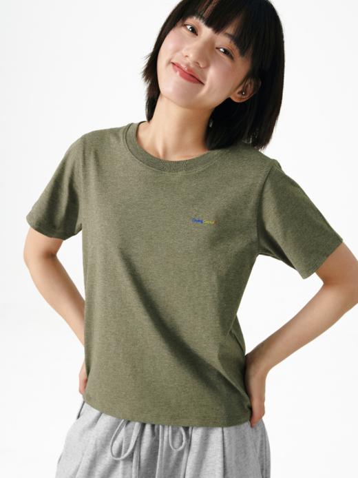 CryingCenter 正肩柔软亲肤彩纱休闲短身T 三原色低调小字logo 商品图3