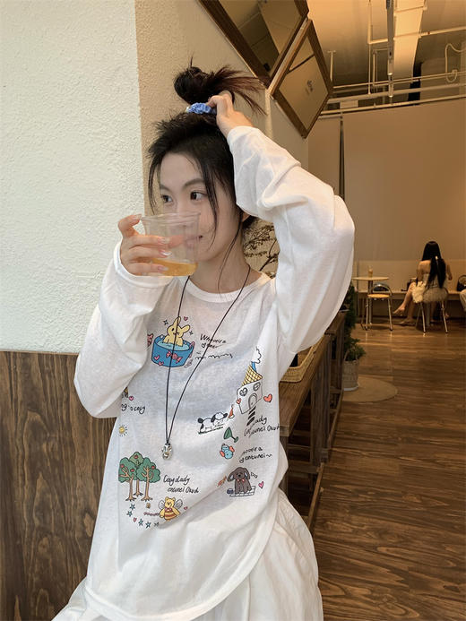 <曾小咸推荐> 彩绘卡通长袖罩衫T  商品图2