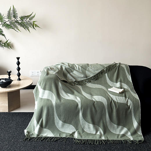 自然醒百搭时尚沙发毯样板间搭毯床尾毯航空流苏毯卧室披肩毯办公室午睡毯轻奢高级感百搭盖毯MT 商品图4