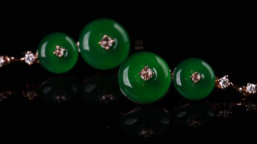 【事事圆满】满绿翡翠耳坠小EZ12504017W 商品图3