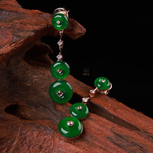 【事事圆满】满绿翡翠耳坠小EZ12504017W 商品图1