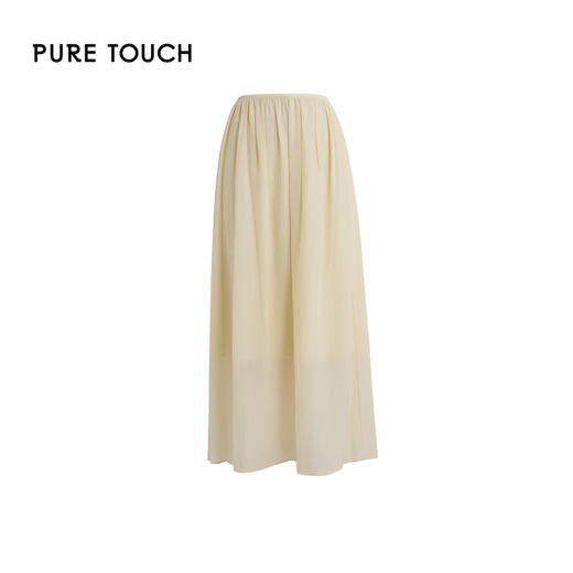 PURE TOUCH米白色松紧腰宽松半身长裙 1350252133 商品图4