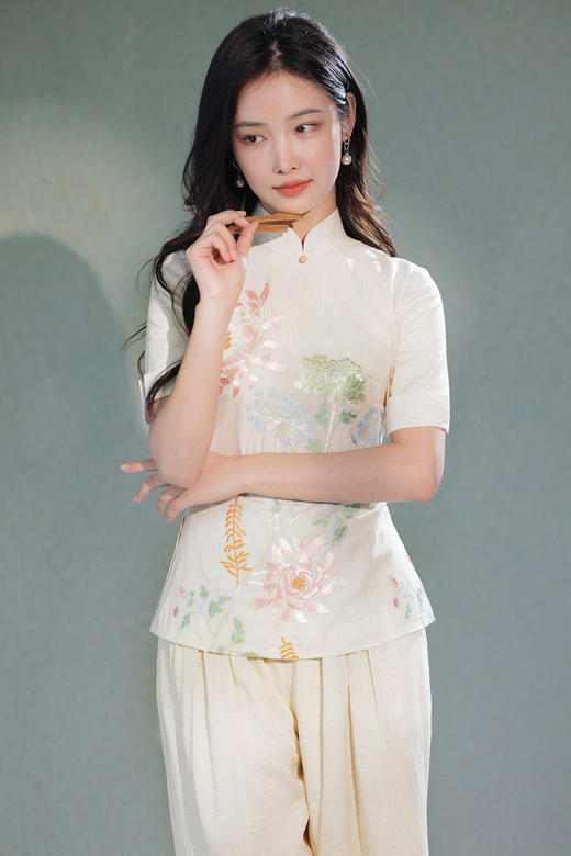 逸红颜明月优选#天然棉麻裤「松弛裤」原生棉麻显瘦叠褶，保留夏日的每一份松弛感 商品图10