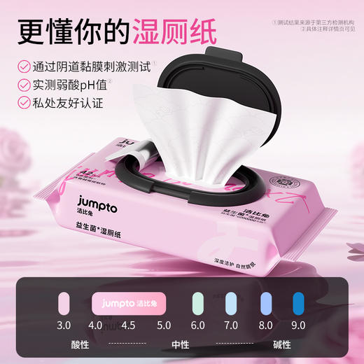 洁比兔益生菌湿厕纸家庭装囤货蔓越莓清香经期亲密前后女性专用湿巾 商品图3