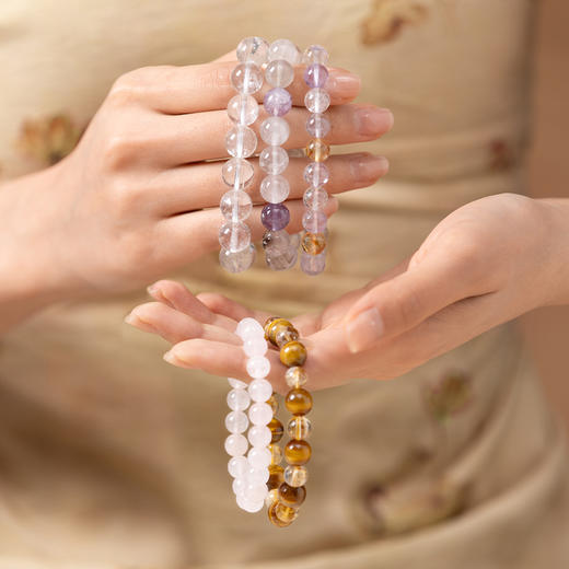 周六福水晶手串男女晶光奏鸣芙蓉石木变石手串招财礼物官方旗舰店 商品图3