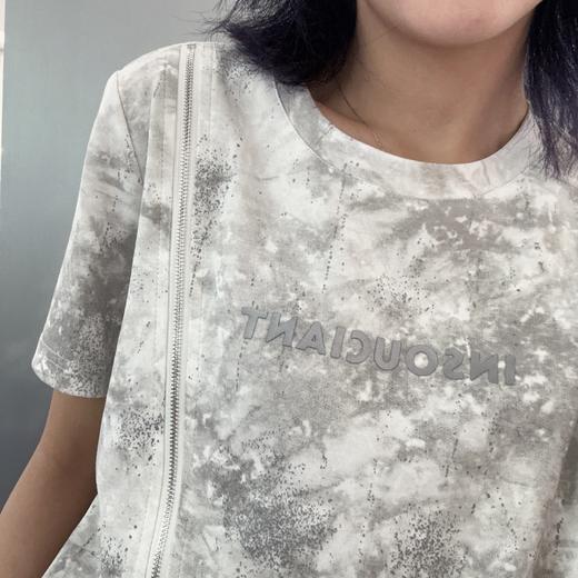 NC圆领拉链装饰晕染短袖T恤50413（白）夏季252150150321 商品图3