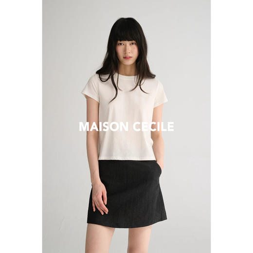 MAISON CECILE夏日四色/亚麻显比例A字内里裤衬防走光半身裙 商品图4