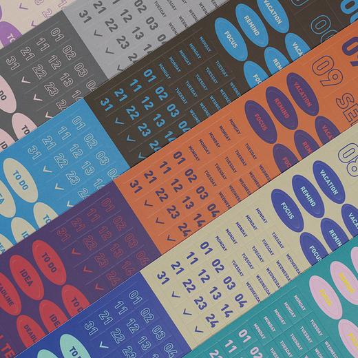 趁早全年12月日期贴纸数字字母英文语录不干胶装饰贴日期日历索引贴纸 商品图0