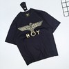 BOY2025新款烫金老鹰天使翅膀图案字母印花休闲情侣短袖 商品缩略图1