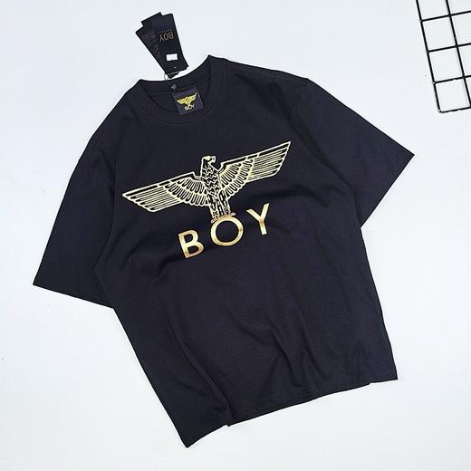 BOY2025新款烫金老鹰天使翅膀图案字母印花休闲情侣短袖 商品图1