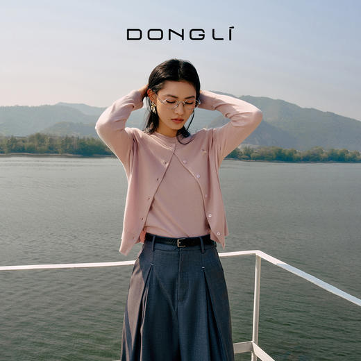 东黎 • 岛屿假日—云端芭蕾 桑蚕丝山羊绒女士春夏精纺圆领刺绣烫钻开衫 5152 商品图1